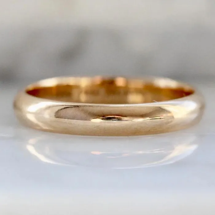 Rings 4mm Gold Band Made By Gem Breakfast