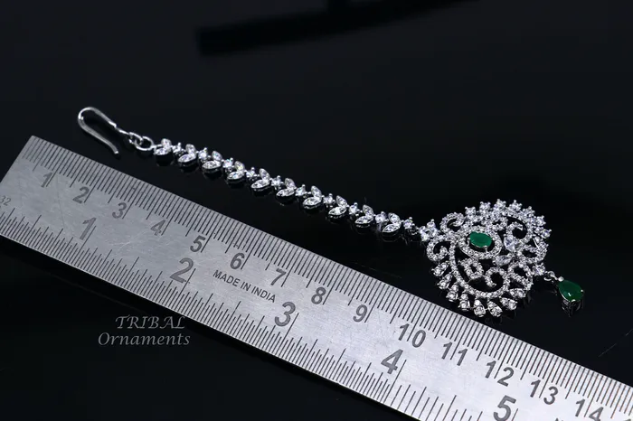 Rings 925 sterling silver customized gold tone cubic zircon stone head jewelry mang tika bridal wedding set belly dance charm hair jewelry MT04 TRIBAL ORNAMENTS