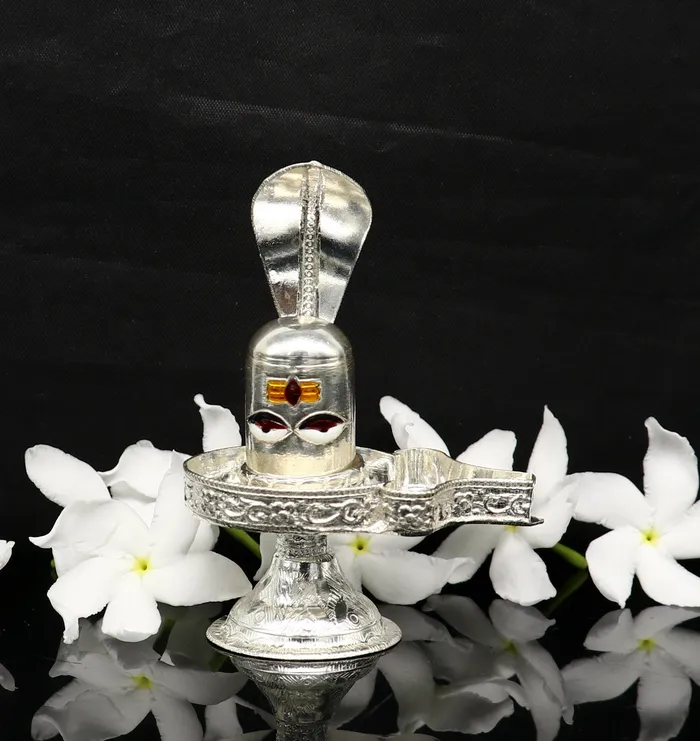 Rings 925 sterling silver handmade small Lord shivaLinga Stand silver utensil silver puja temple art shiva lingam stand with serpent art36 TRIBAL ORNAMENTS