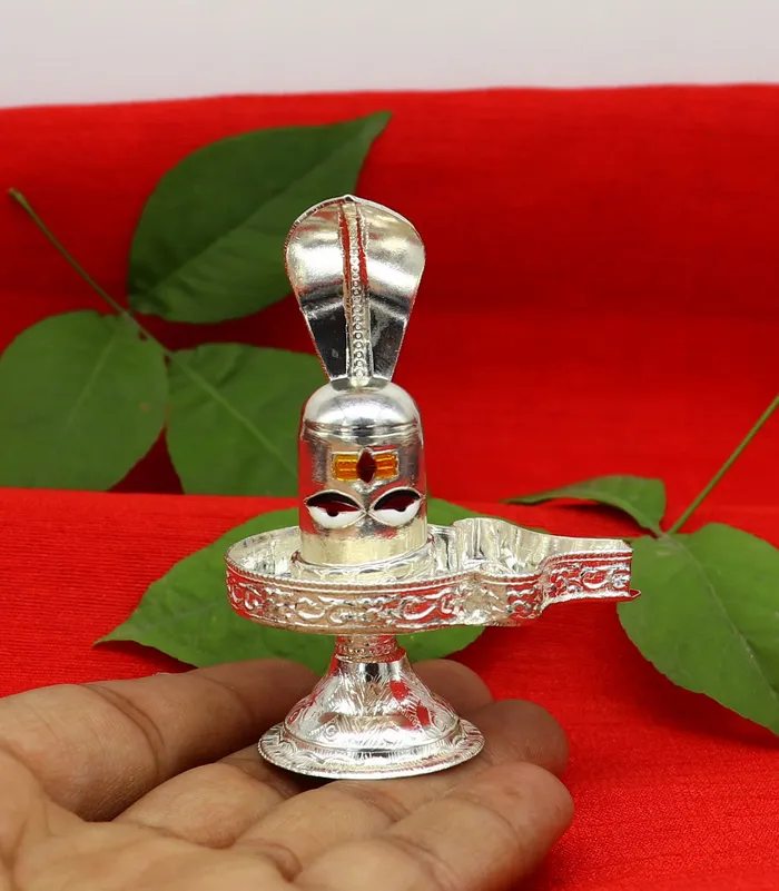 Rings 925 sterling silver handmade small Lord shivaLinga Stand silver utensil silver puja temple art shiva lingam stand with serpent art36 TRIBAL ORNAMENTS