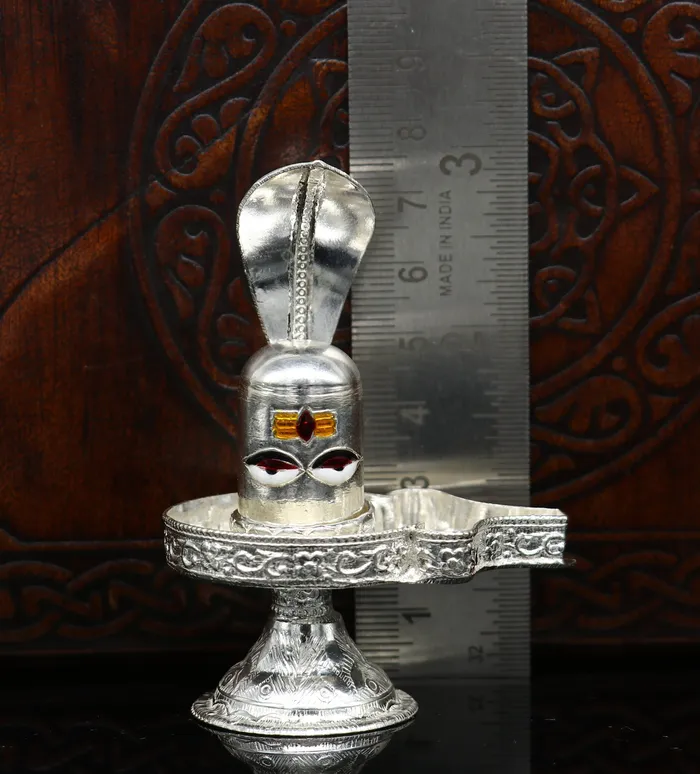 Rings 925 sterling silver handmade small Lord shivaLinga Stand silver utensil silver puja temple art shiva lingam stand with serpent art36 TRIBAL ORNAMENTS