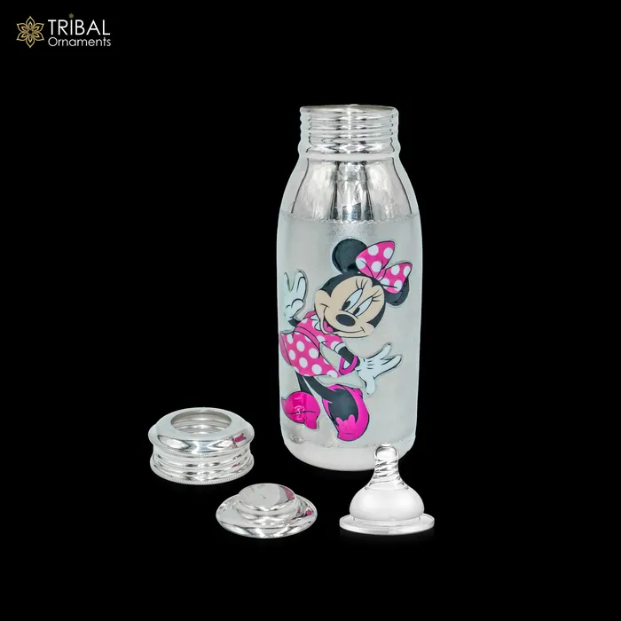 Rings 925 Sterling silver mickey mouse cartoon design baby feeder milk bottle baby water bottle best kids gifting article sv307 TRIBAL ORNAMENTS