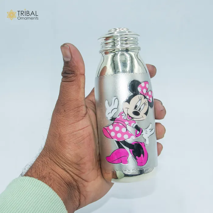 Rings 925 Sterling silver mickey mouse cartoon design baby feeder milk bottle baby water bottle best kids gifting article sv307 TRIBAL ORNAMENTS