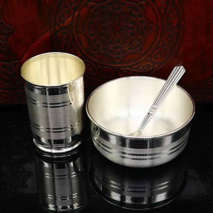 Rings 999 fine silver water milk glass and bowl silver tumbler silver spoon silver utensils silver baby food utensils silver article sv198 TRIBAL ORNAMENTS