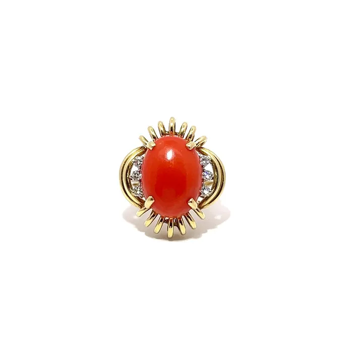 Rings A Jaffe PreOwned Coral and Diamond Ring