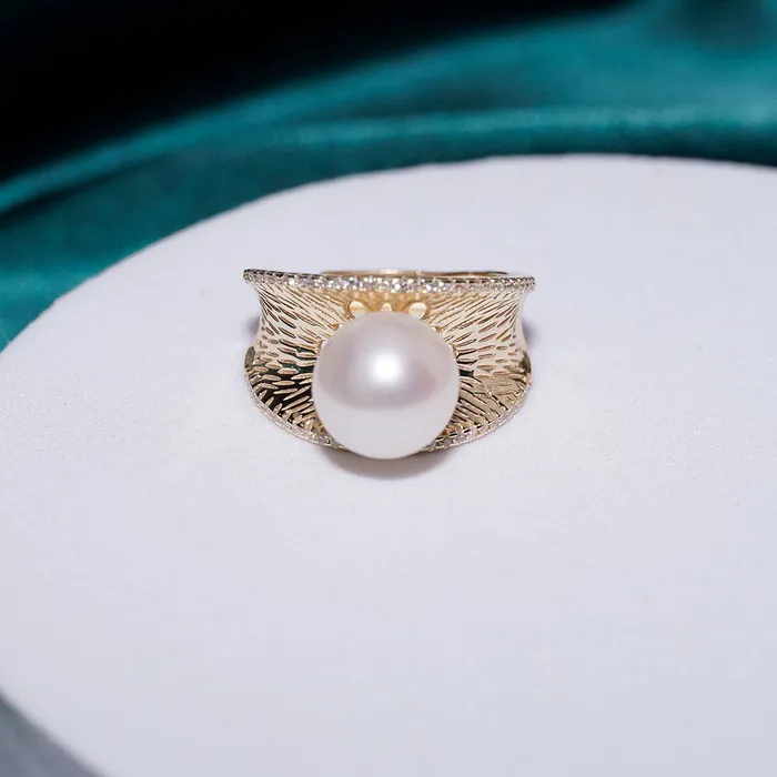 Rings Elegant Freshwater Pearl Ring WR00087 Pearly Lustre
