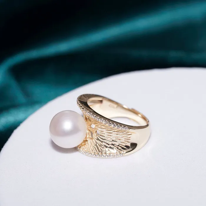 Rings Elegant Freshwater Pearl Ring WR00087 Pearly Lustre