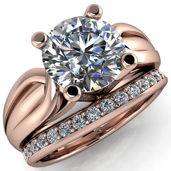 Rings Fire Brilliance Angelique Round Center Stone Thick Split Shank 4 Prong Engagement Ring Rings Fire Brilliance Angelique Round Center Stone Thick Split Shank 4 Prong Engagement Ring