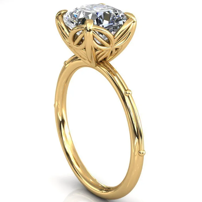 Rings Fire Brilliance Flutter Cushion Center Stone Wire Butterfly Basket Engagement Ring