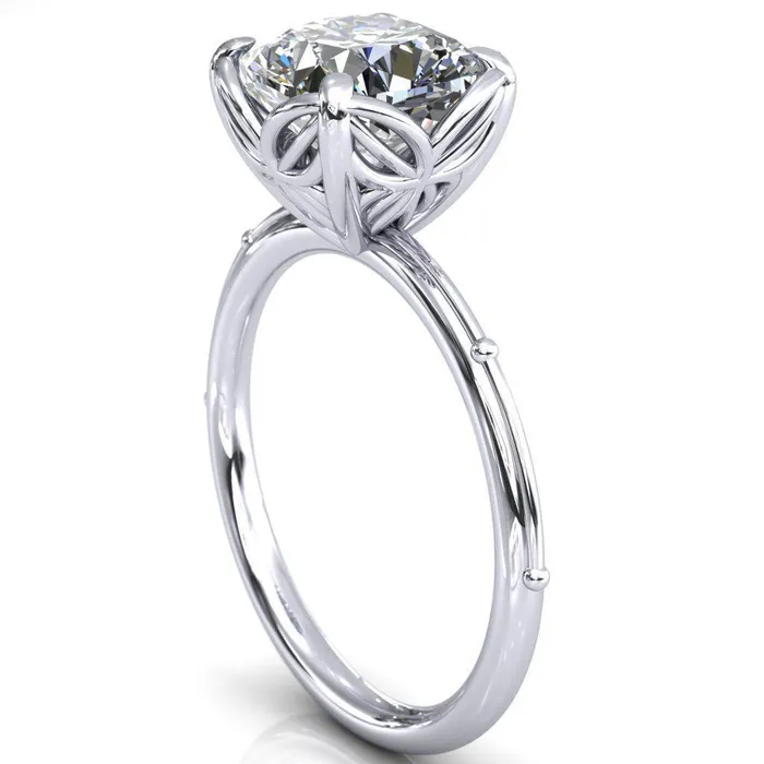 Rings Fire Brilliance Flutter Cushion Center Stone Wire Butterfly Basket Engagement Ring