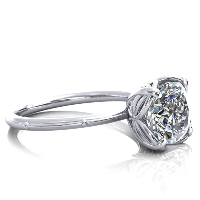 Rings Fire Brilliance Flutter Cushion Center Stone Wire Butterfly Basket Engagement Ring