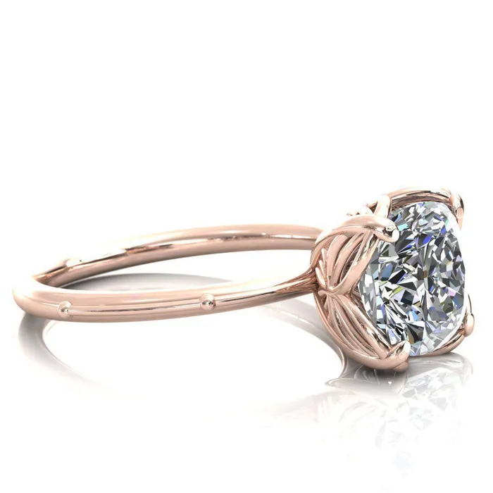 Rings Fire Brilliance Flutter Cushion Center Stone Wire Butterfly Basket Engagement Ring