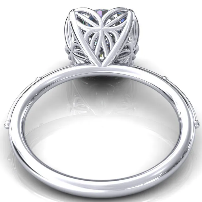 Rings Fire Brilliance Flutter Cushion Center Stone Wire Butterfly Basket Engagement Ring