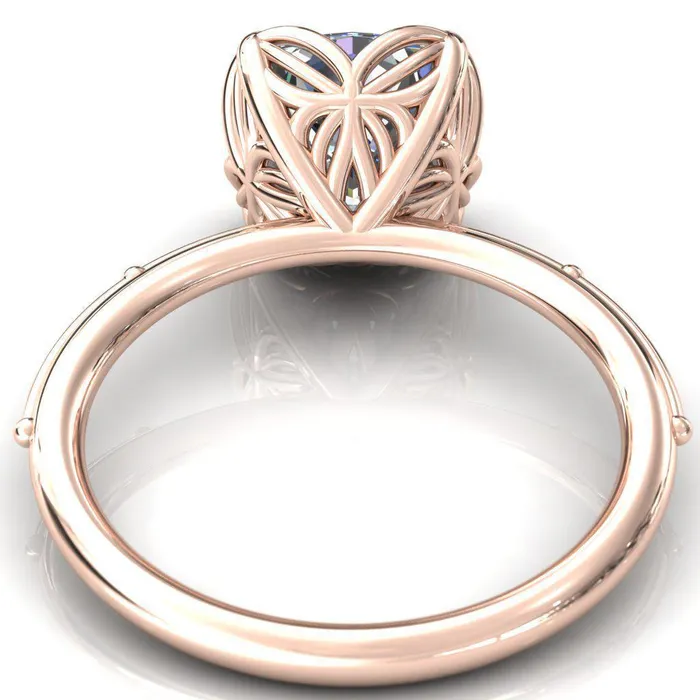 Rings Fire Brilliance Flutter Cushion Center Stone Wire Butterfly Basket Engagement Ring