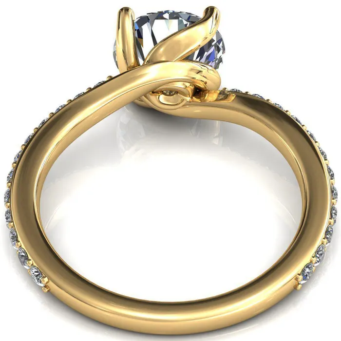 Rings Fire Brilliance Gina Round Center Stone 4 Prong 34 Diamond Bypass Engagement Ring