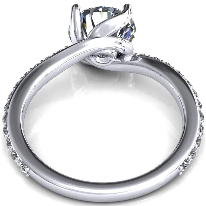 Rings Fire Brilliance Gina Round Center Stone 4 Prong 34 Diamond Bypass Engagement Ring