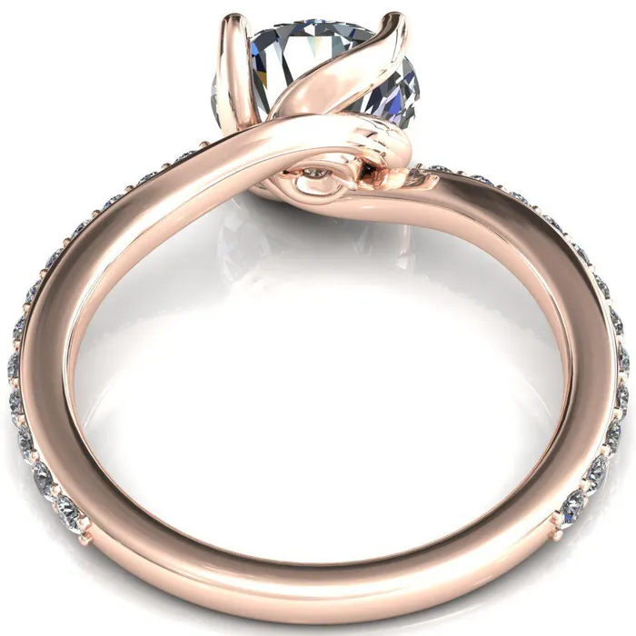 Rings Fire Brilliance Gina Round Center Stone 4 Prong 34 Diamond Bypass Engagement Ring