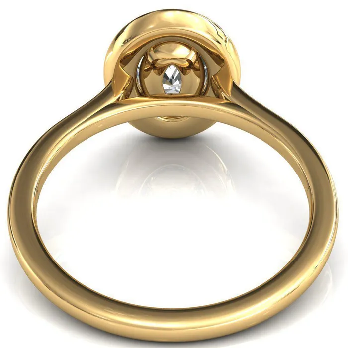 Rings Fire Brilliance Holly Oval Center Stone 4 Prong Pinpoint Floating Halo Scalloped Cathedral Ring