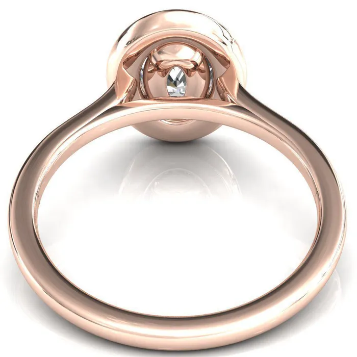 Rings Fire Brilliance Holly Oval Center Stone 4 Prong Pinpoint Floating Halo Scalloped Cathedral Ring