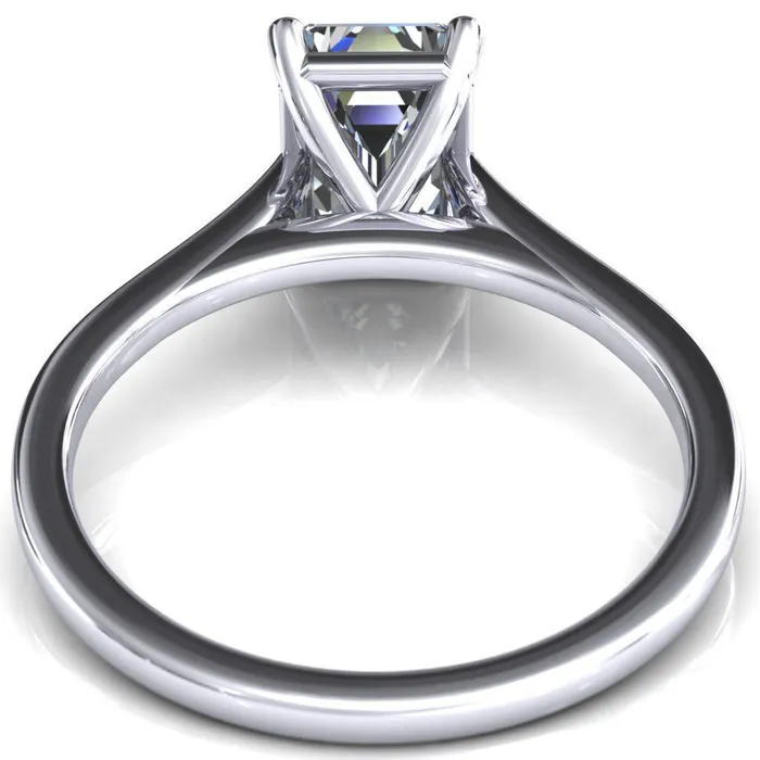 Rings Fire Brilliance Lizzy Emerald Center Stone 4 Claw Prong Cathedral Engagement Ring