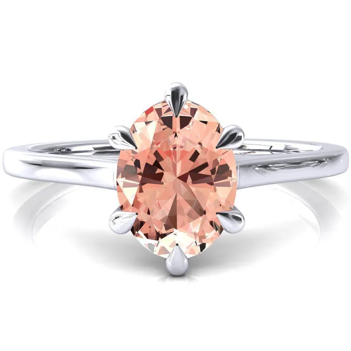 Rings Fire Brilliance Lizzy Oval Champagne Sapphire 6 Claw Prong Cathedral Engagement Ring Rings Fire Brilliance Lizzy Oval Champagne Sapphire 6 Claw Prong Cathedral Engagement Ring