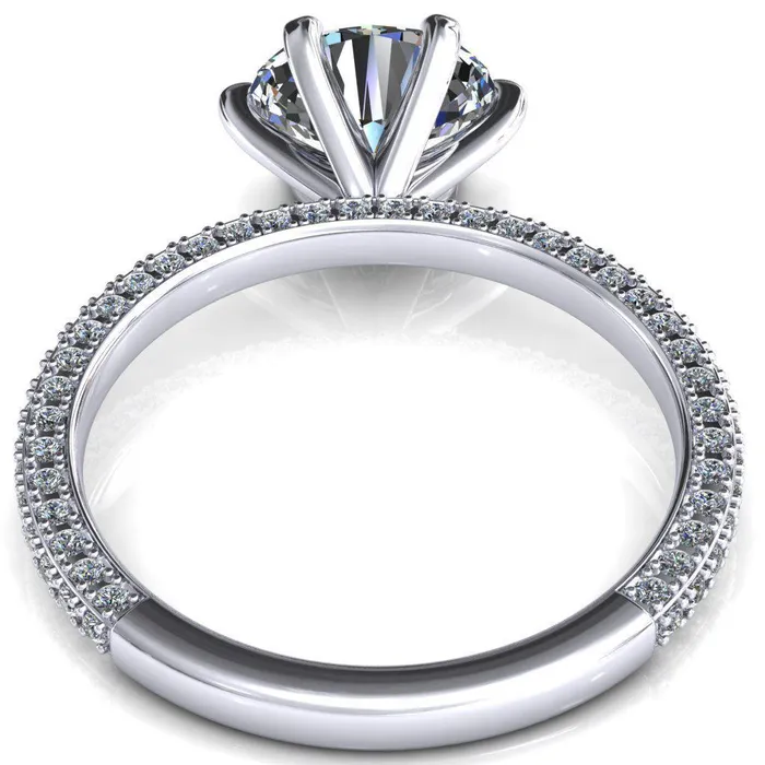 Rings Fire Brilliance Mariyah Oval Center Stone EastWest 6 Prong 34 Eternity 3 Sided Diamond Shank Engagement Ring