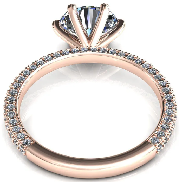 Rings Fire Brilliance Mariyah Oval Center Stone EastWest 6 Prong 34 Eternity 3 Sided Diamond Shank Engagement Ring