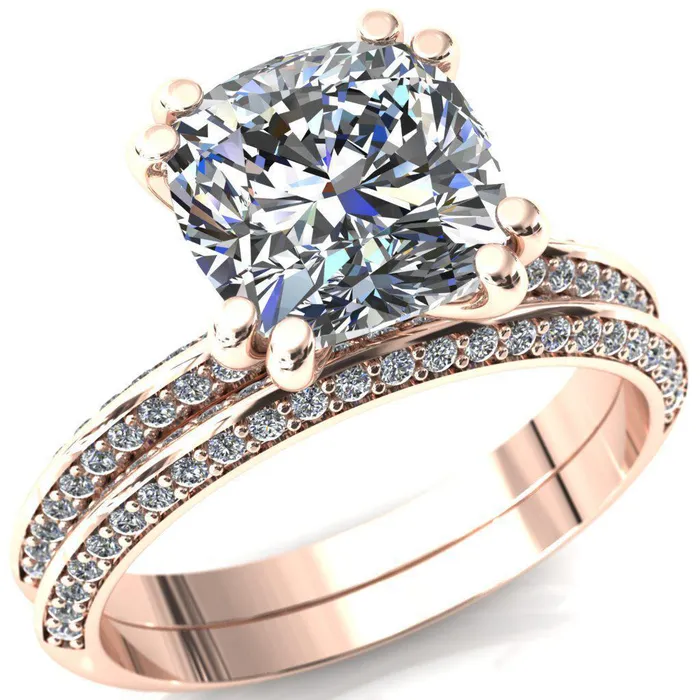 Rings Fire Brilliance Nancy Cushion Center Stone 4 Double Prong 12 Eternity Diamond Knife Shank Accent Engagement Ring Rings Fire Brilliance Nancy Cushion Center Stone 4 Double Prong 12 Eternity Diamond Knife Shank Accent Engagement Ring