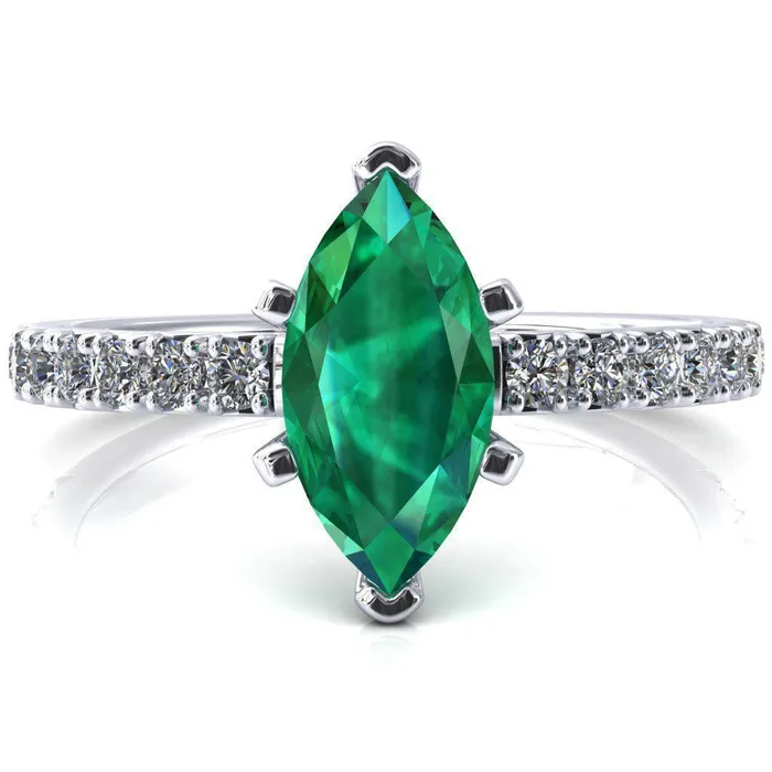 Rings Fire Brilliance Nefili Marquise Emerald 6 Prong 58 Eternity Diamond French Pave Engagement Ring Rings Fire Brilliance Nefili Marquise Emerald 6 Prong 58 Eternity Diamond French Pave Engagement Ring
