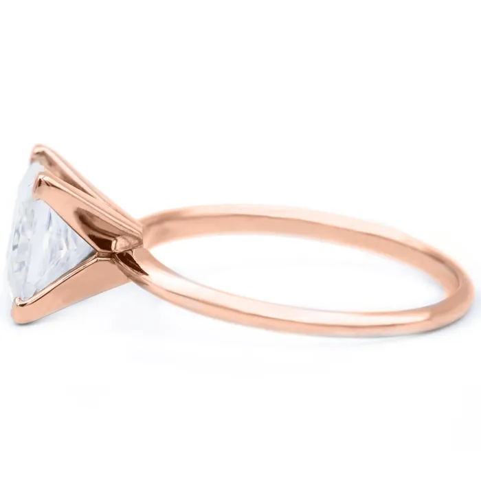 Rings Fire Brilliance Princess Moissanite 4 Prongs FANCY Solitaire Ring