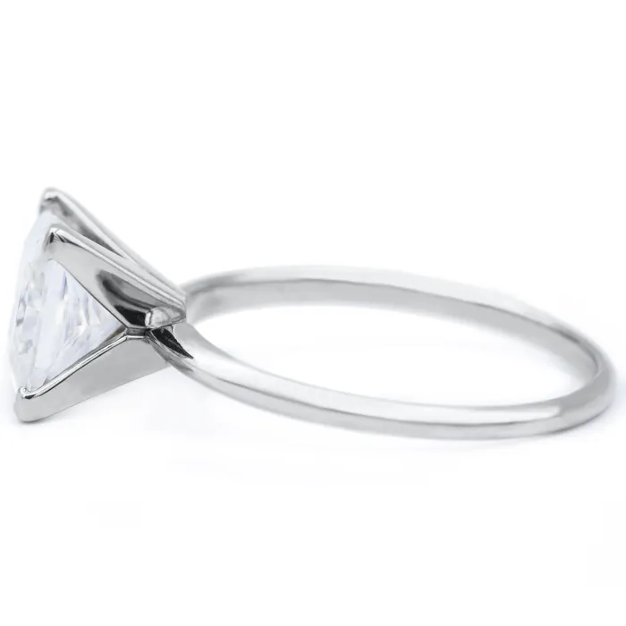 Rings Fire Brilliance Princess Moissanite 4 Prongs FANCY Solitaire Ring