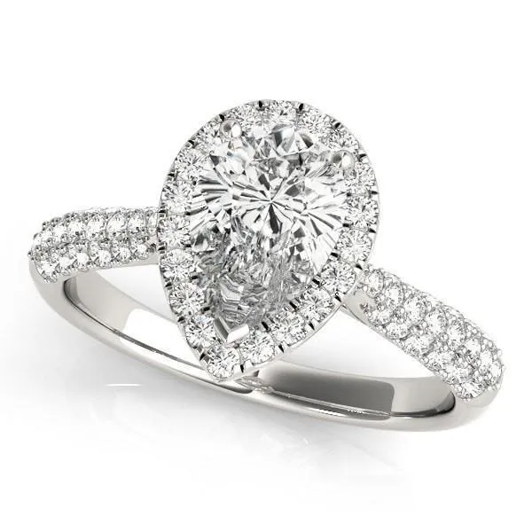 Rings Fire Brilliance Vicky Pear Moissanite Micro Pave Shank Halo Engagement Ring Rings Fire Brilliance Vicky Pear Moissanite Micro Pave Shank Halo Engagement Ring