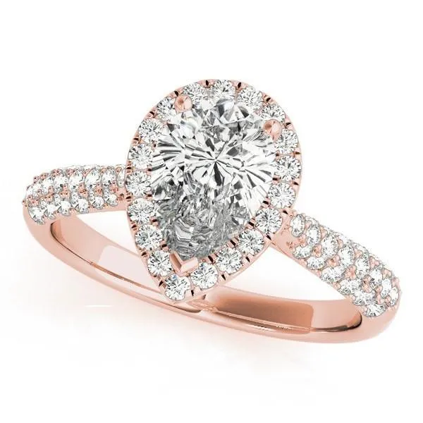 Rings Fire Brilliance Vicky Pear Moissanite Micro Pave Shank Halo Engagement Ring