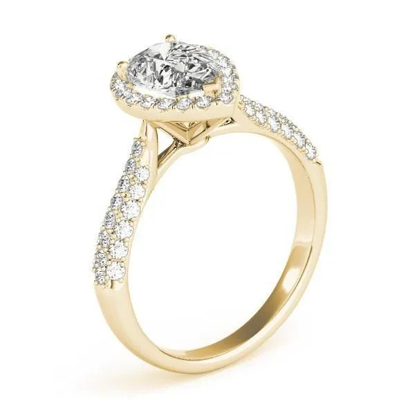Rings Fire Brilliance Vicky Pear Moissanite Micro Pave Shank Halo Engagement Ring