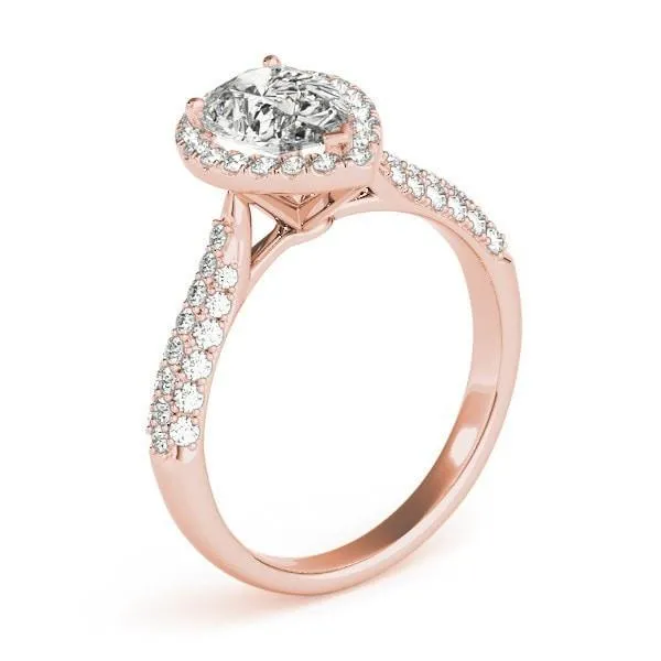 Rings Fire Brilliance Vicky Pear Moissanite Micro Pave Shank Halo Engagement Ring