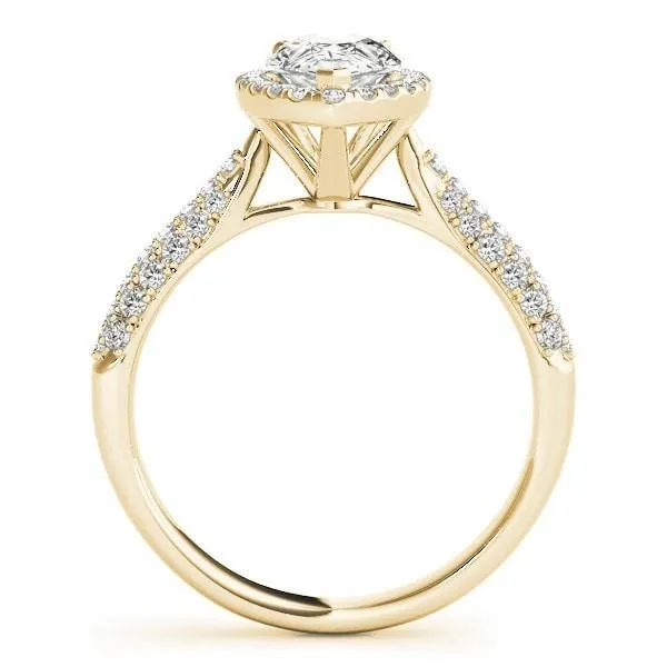 Rings Fire Brilliance Vicky Pear Moissanite Micro Pave Shank Halo Engagement Ring