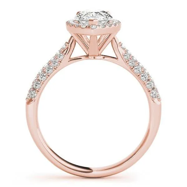 Rings Fire Brilliance Vicky Pear Moissanite Micro Pave Shank Halo Engagement Ring