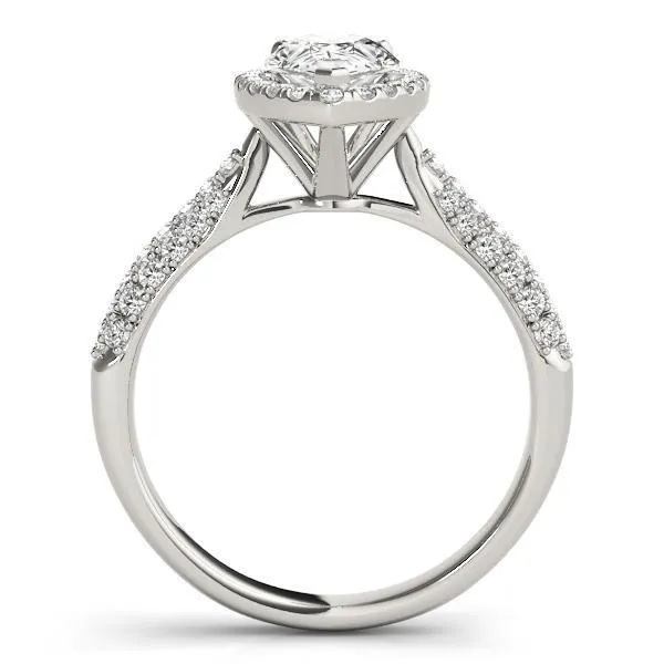 Rings Fire Brilliance Vicky Pear Moissanite Micro Pave Shank Halo Engagement Ring