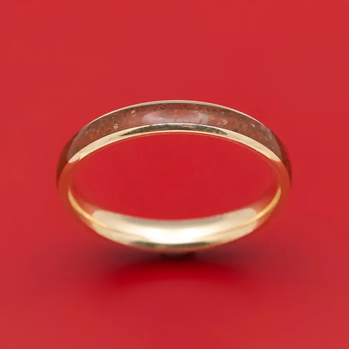 Rings Lashbrook 14K Gold and Dinosaur Bone Ring Custom Made Rings Lashbrook 14K Gold and Dinosaur Bone Ring Custom Made