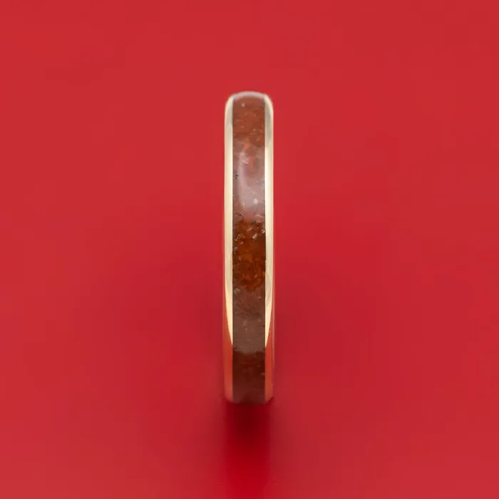 Rings Lashbrook 14K Gold and Dinosaur Bone Ring Custom Made Rings Lashbrook 14K Gold and Dinosaur Bone Ring Custom Made