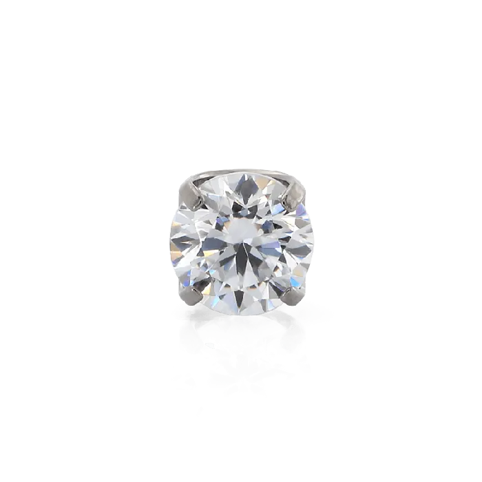 Rings NeoMetal Inc Prong Gem White CZ