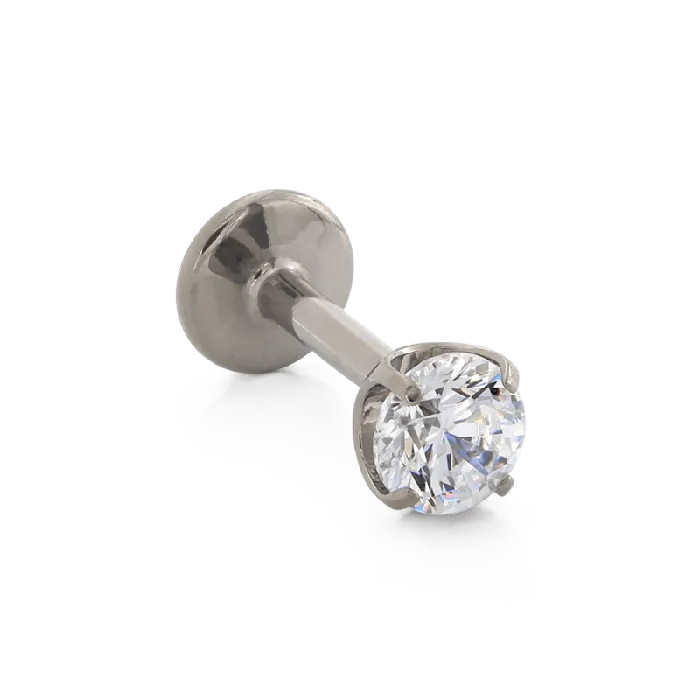 Rings NeoMetal Inc Prong Gem White CZ