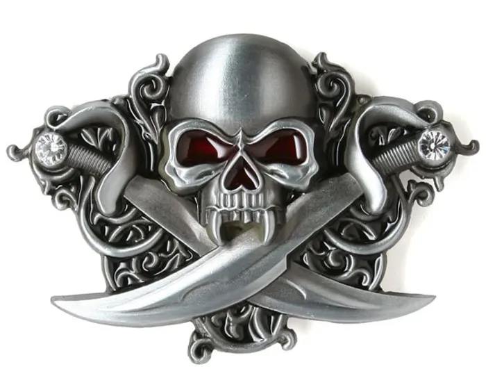 Rings POLLY BU147 Skull with Swords Belt Buckle