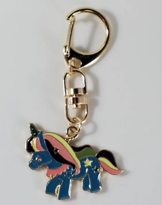 Rings POLLY L129 Blue Unicorn Zipper Pull