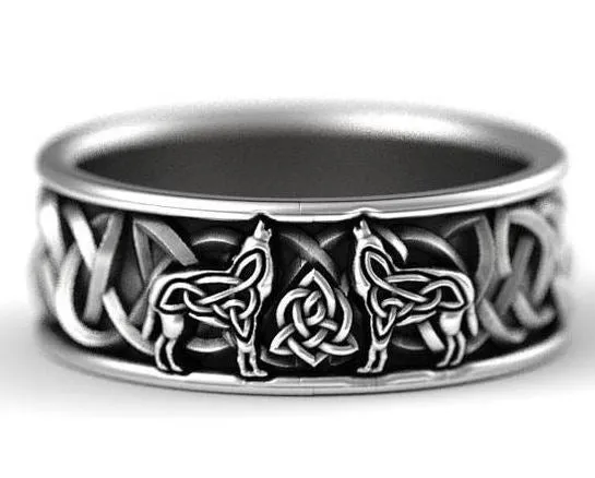 Rings polly R305 Silver Wolf Tribal Ring