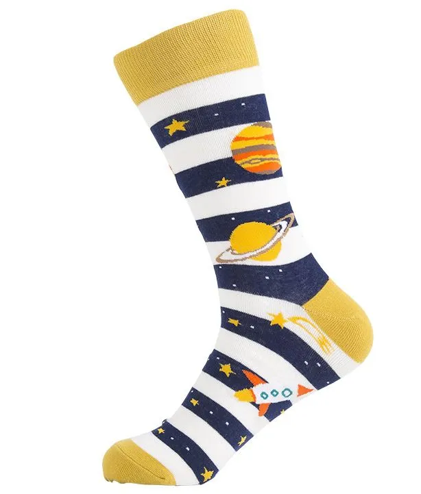 Rings SF688 Blue White Stripe Plants Socks POLLY