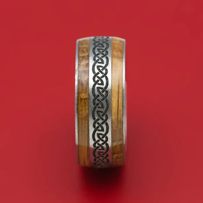 Rings Titanium Celtic Knot and Hardwood Ring Custom Made Lashbrook Rings Titanium Celtic Knot and Hardwood Ring Custom Made Lashbrook
