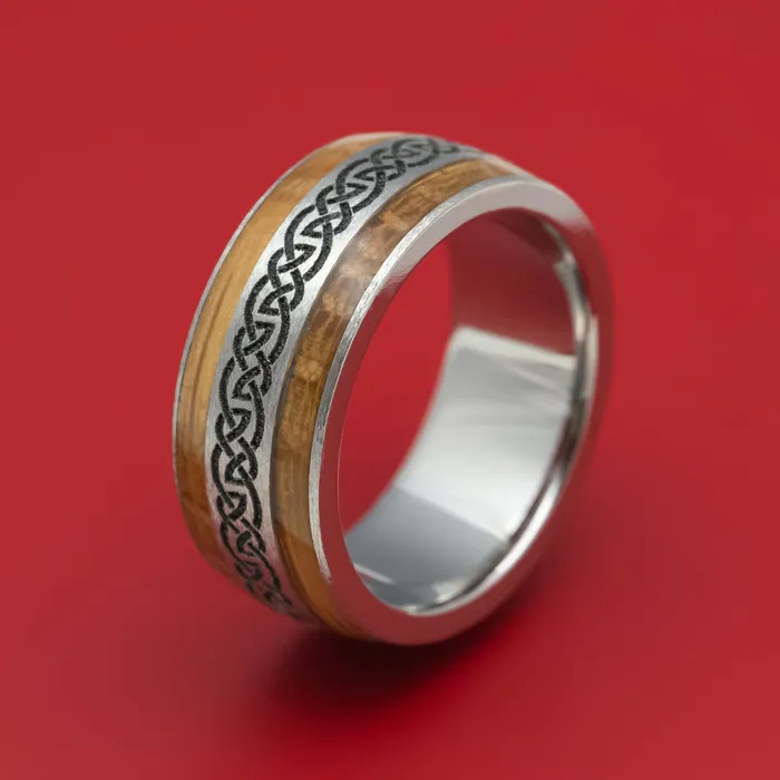 Rings Titanium Celtic Knot and Hardwood Ring Custom Made Lashbrook Rings Titanium Celtic Knot and Hardwood Ring Custom Made Lashbrook
