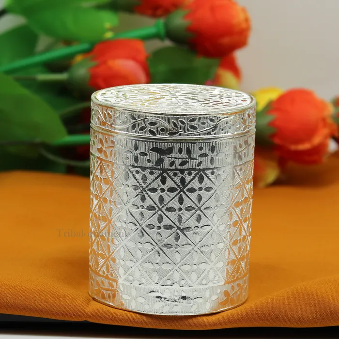Rings TRIBAL ORNAMENTS 65cm 925 solid silver utensils vintage style trinket box containercasket box bridal floral work box jewelry box silver utensils stb311
