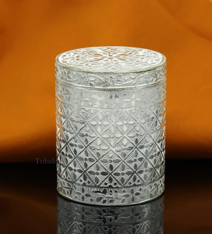Rings TRIBAL ORNAMENTS 65cm 925 solid silver utensils vintage style trinket box containercasket box bridal floral work box jewelry box silver utensils stb311